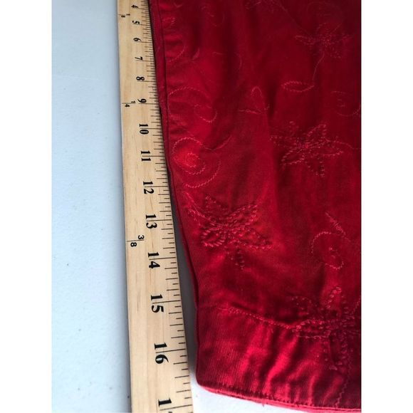 New Direction Womens Embroidered Jacket Solid Red Size 1X - Picture 10 of 12